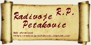Radivoje Petaković vizit kartica